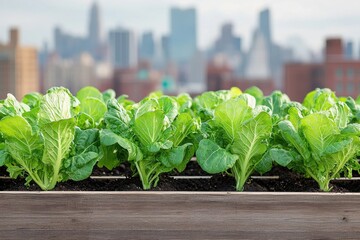 Urban rooftop garden initiative focus on sustainable community vegetable planting downtown