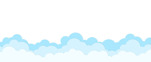 Border blue paper cloud illustration clipart frame card