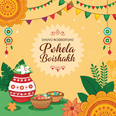 suvo nabobarso Pahela boishakh with background
