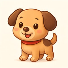 Obraz premium Cute Cartoon Puppy in Kids Style