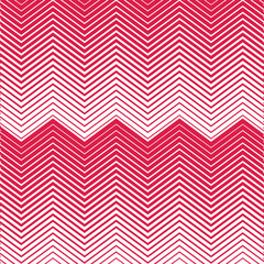 modern abstract red colour horizontal thik to thin zig zag line pattern