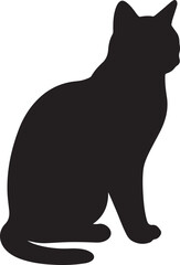  Black Cat Silhouette Vector, Minimalist Cat Outline Illustration