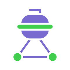 Simplified grill illustration depicting outdoor cooking appliance for barbecues
