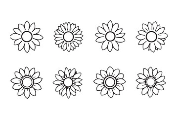 Sunflower line art illustration