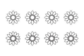 Sunflower line art illustration