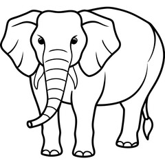 Minimalist line art illustration of a wild animal, perfect for modern decor, tattoo design, logos, or branding. This elegant black and white drawing features clean lines and abstract style, ideal for 