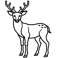 Minimalist line art illustration of a wild animal, perfect for modern decor, tattoo design, logos, or branding. This elegant black and white drawing features clean lines and abstract style, ideal for 