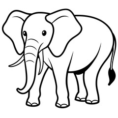 Minimalist line art illustration of a wild animal, perfect for modern decor, tattoo design, logos, or branding. This elegant black and white drawing features clean lines and abstract style, ideal for 