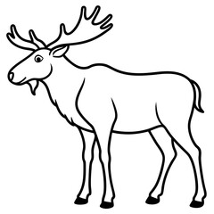 Minimalist line art illustration of a wild animal, perfect for modern decor, tattoo design, logos, or branding. This elegant black and white drawing features clean lines and abstract style, ideal for 