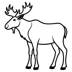 Minimalist line art illustration of a wild animal, perfect for modern decor, tattoo design, logos, or branding. This elegant black and white drawing features clean lines and abstract style, ideal for 