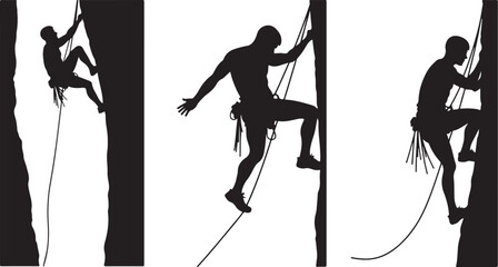 mountain, hiking, climbing, silhouette, adventure, outdoor, nature, rock, hiker, trek, cliff, vector, svg, wilderness, sport, extreme, summit, peak, trail, backpack, ridge, forest, landscape, travel, 