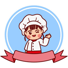 Cute Cartoon Chef Girl Character