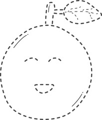 Cute orange. Dot to dot drawing.