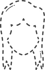 Dotted woman hair illustration.