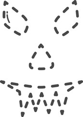 Dotted pumpkin face tracing.