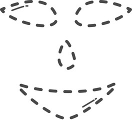 Dotted pumpkin face tracing.