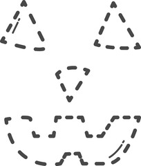 Dotted pumpkin face tracing.