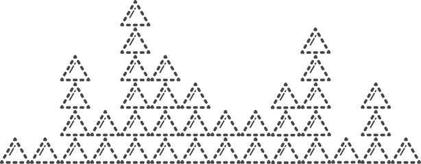Dotted line of sound wave in geometric shape.