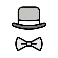 Hat and Bowtie Icon Design