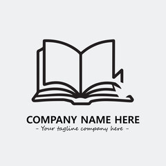 Book illustration black and white for logo company vector image
