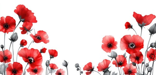 poppy flowers border