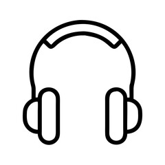 Headphones Front View Outline Icon Design