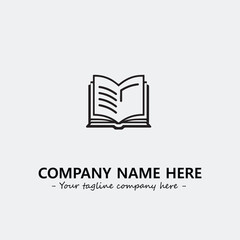 Book illustration black and white for logo company vector image
