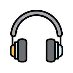 Headphones Representing Personal Audio Listening Device Icon Design