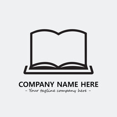 Book illustration black and white for logo company vector image
