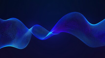 Fototapeta premium Abstract digital waves in blue and purple hues flowing across a dark background, symbolizing technology