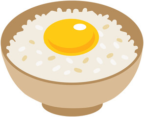 Raw eggs rice icon