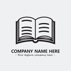 Book illustration black and white for logo company vector image
