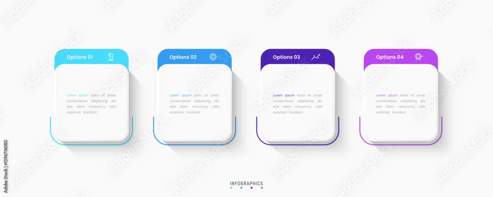 Wall mural vector infographic label design template with icons and 4 options or steps. can be used for process 