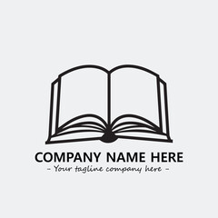 Book illustration black and white for logo company vector image
