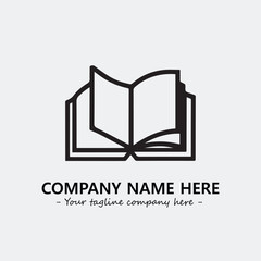 Book illustration black and white for logo company vector image
