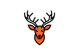 Hand drawn of head of reindeer. Deer Logo Illustration Vector Design