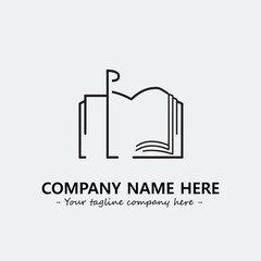 Book illustration black and white for logo company vector image
