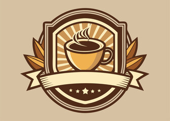 Hand drawn coffee Muscat logo. nature coffee line art vector design template