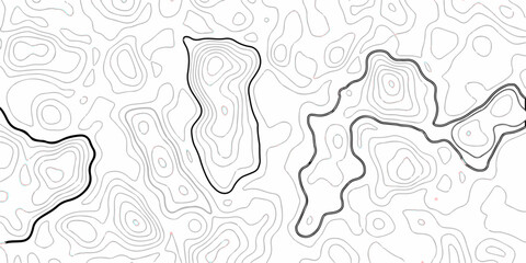 Black and white wave abstract topographic map contour, lines Pattern background. Topographic map and landscape terrain texture grid. Wavy banner and color geometric form. Vector 