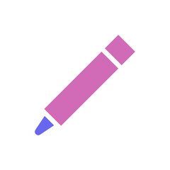 Stylized depiction of a purple marker, emphasizing visual communication tools