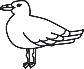 Minimalist Seagull Outline Drawing