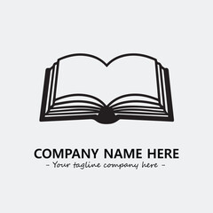 Book illustration black and white for logo company vector image
