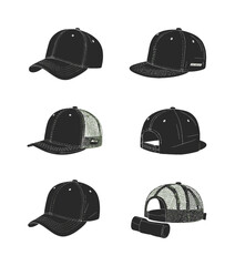 cap, hat, baseball, vector, illustration, clothing, helmet, design, icon, sport, fashion, template, set, symbol, headwear, head, style, uniform, accessory, color, blank, cloth, object, casual, sports,