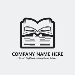 Book illustration black and white for logo company vector image
