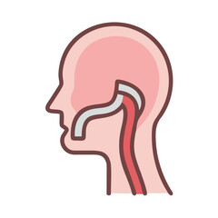 Head with Esophagus and Trachea Icon Design