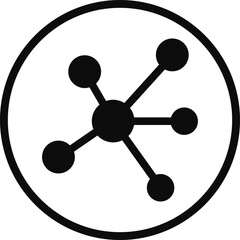 Molecule or formula icon in flat, line. isolated on transparent background