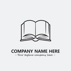 Book illustration black and white for logo company vector image
