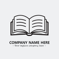 Book illustration black and white for logo company vector image
