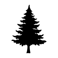 Obraz premium pine tree icon, pine tree silhouette vector illustration-simple silhouette illustration of pine tree, perfect for pine tree logos and icons