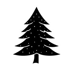 pine tree icon, pine tree silhouette vector illustration-simple silhouette illustration of pine tree, perfect for pine tree logos and icons